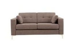 Brooklyn Regular Fabric Sofa with Metal Feet - Steel